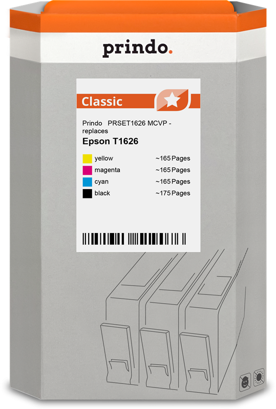 Prindo Classic Multipack Schwarz / Cyan / Magenta / Gelb (PRSET1626 MCVP)