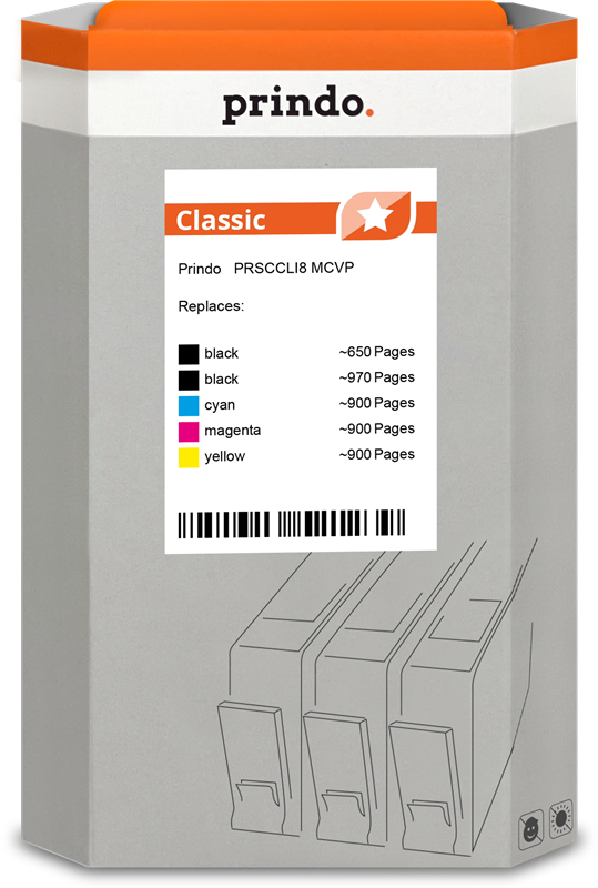Prindo Classic Multipack Schwarz / Cyan / Magenta / Gelb (PRSCCLI8 MCVP)