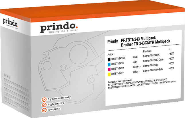 Prindo Classic Multipack Schwarz / Cyan / Magenta / Gelb