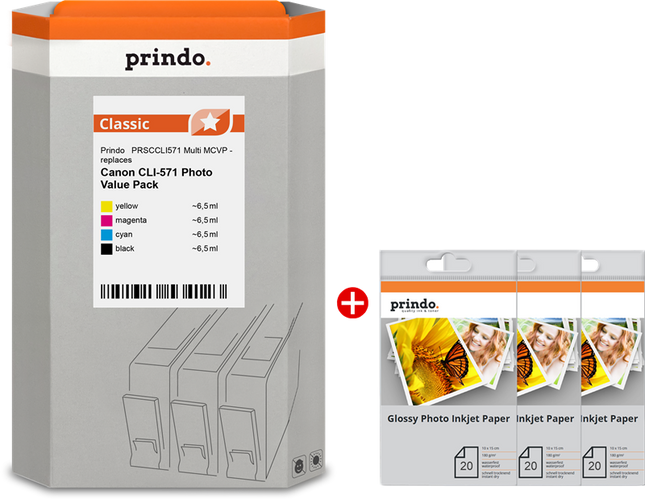 Prindo Classic Multipack Schwarz / Cyan / Magenta / Gelb (PRSCCLI571 Multi MCVP)