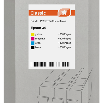 Prindo Classic Multipack Schwarz / Cyan / Magenta / Gelb (PRSET3466)