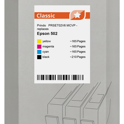 Prindo Classic Multipack Schwarz / Cyan / Magenta / Gelb (PRSET02V6 MCVP)