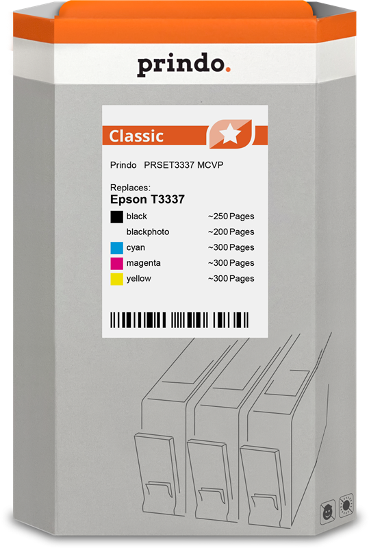 Prindo Classic Multipack Schwarz / Cyan / Magenta / Gelb (PRSET3337 MCVP)