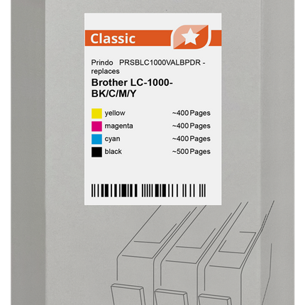 Prindo Classic Multipack Schwarz / Cyan / Magenta / Gelb (PRSBLC1000VALBPDR)