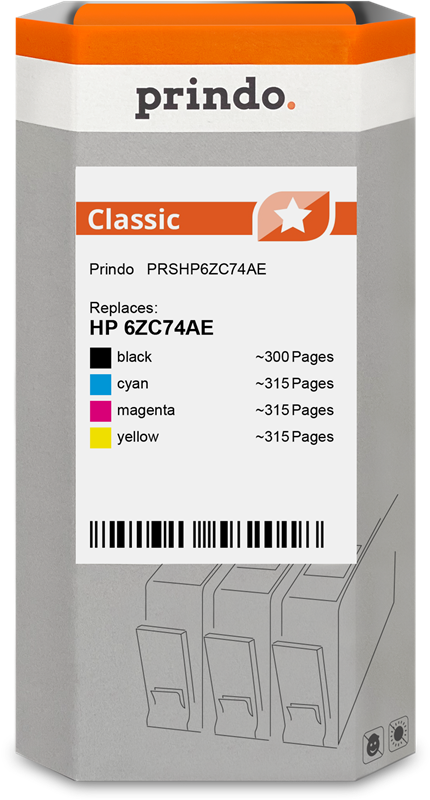 Prindo Classic Multipack Schwarz / Cyan / Magenta / Gelb (PRSHP6ZC74AE)