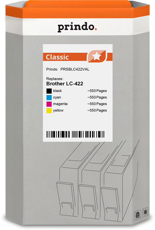 Prindo Classic Multipack Schwarz / Cyan / Magenta / Gelb (PRSBLC422VAL)