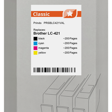 Prindo Classic Multipack Schwarz / Cyan / Magenta / Gelb (PRSBLC421VAL)