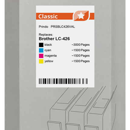 Prindo Classic Multipack Schwarz / Cyan / Magenta / Gelb (PRSBLC426VAL)