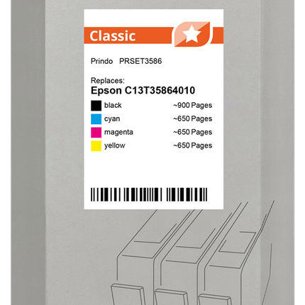 Prindo Classic Multipack Schwarz / Cyan / Magenta / Gelb (PRSET3586)