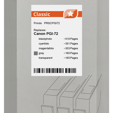 Prindo Classic Multipack Schwarz (Foto) / Grau / Magenta (Foto) / Cyan (Foto) / Transparent