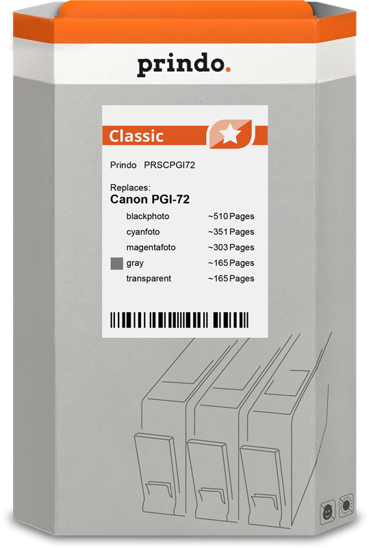 Prindo Classic Multipack Schwarz (Foto) / Grau / Magenta (Foto) / Cyan (Foto) / Transparent