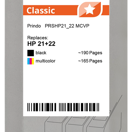Prindo Classic Multipack Schwarz / mehrere Farben (PRSHP21_22 MCVP)