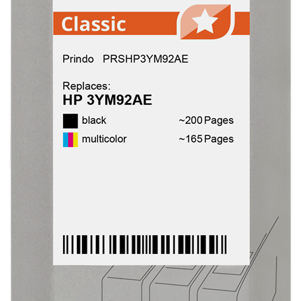 Prindo Classic Multipack Schwarz / mehrere Farben (PRSHP3YM92AE)