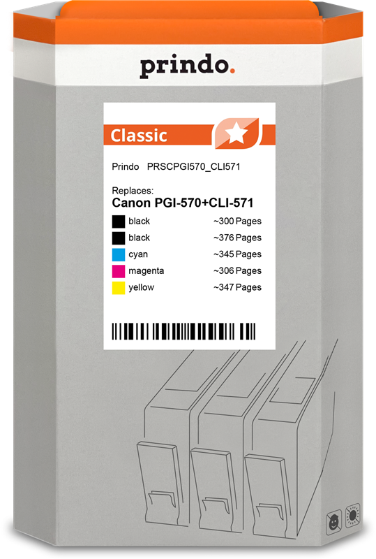 Prindo Classic Multipack Schwarz / Schwarz / Cyan / Magenta / Gelb (PRSCPGI570_CLI571)