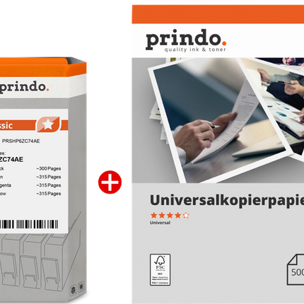 Prindo Classic Schwarz / Cyan / Magenta / Gelb / Weiss Value Pack PRSHP6ZC74AE MCVP