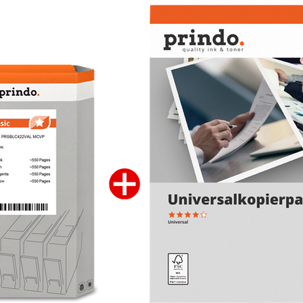 Prindo Classic Schwarz / Cyan / Magenta / Gelb / Weiss Value Pack