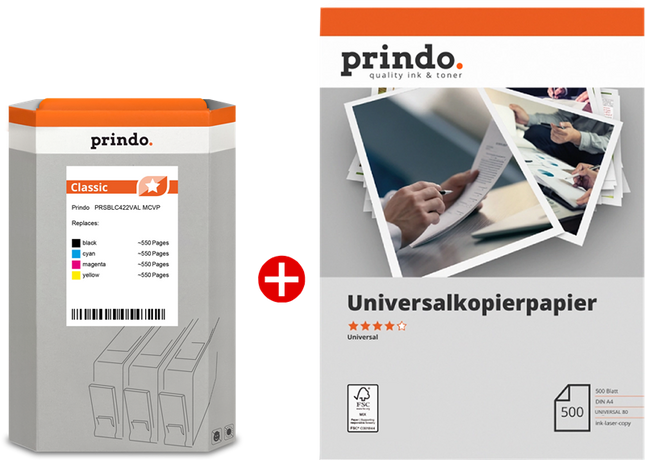 Prindo Classic Schwarz / Cyan / Magenta / Gelb / Weiss Value Pack
