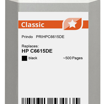Prindo Classic Schwarz Druckerpatrone PRIHPC6615DE