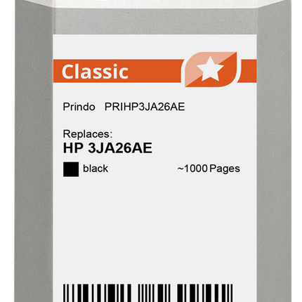 Prindo Classic Schwarz Druckerpatrone PRIHP3JA26AE