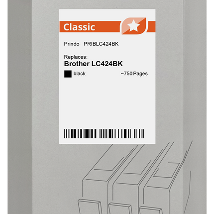 Prindo Classic Schwarz Druckerpatrone PRIBLC424BK