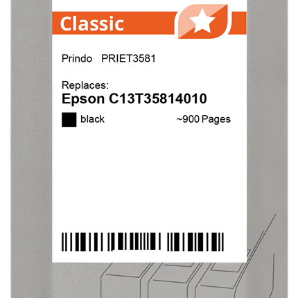 Prindo Classic Schwarz Druckerpatrone PRIET3581