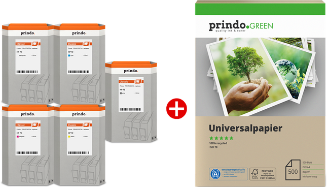 Prindo Classic Schwarz (Foto) / Cyan / Magenta / Gelb / Grau / rauchweiß Value Pack