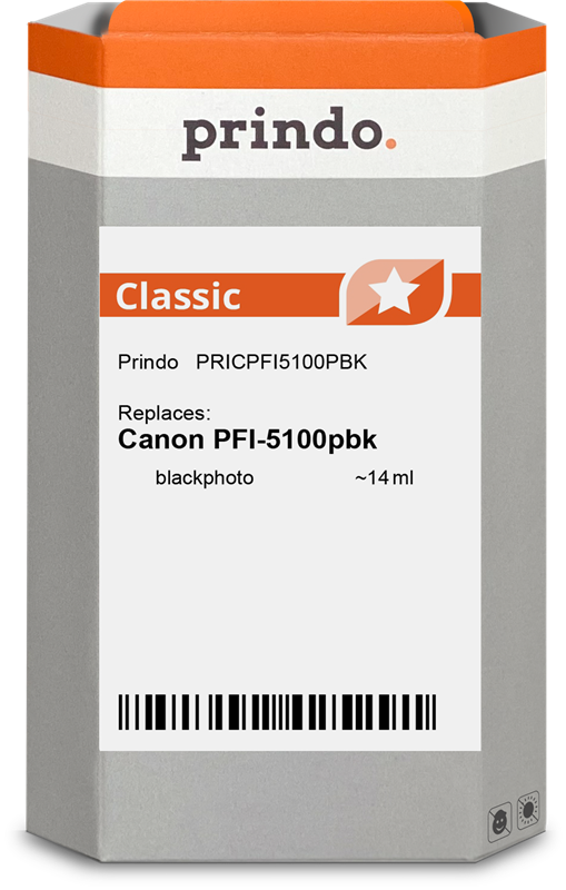 Prindo Classic Schwarz (Foto) Druckerpatrone PRICPFI5100PBK