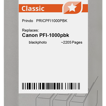 Prindo Classic Schwarz (Foto) Druckerpatrone PRICPFI1000PBK
