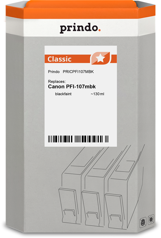 Prindo Classic Schwarz (Matt) Druckerpatrone PRICPFI107MBK