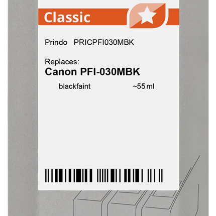 Prindo Classic Schwarz (Matt) Druckerpatrone PRICPFI030MBK