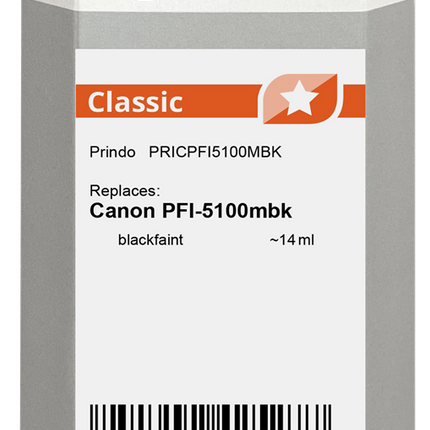 Prindo Classic Schwarz (Matt) Druckerpatrone PRICPFI5100MBK