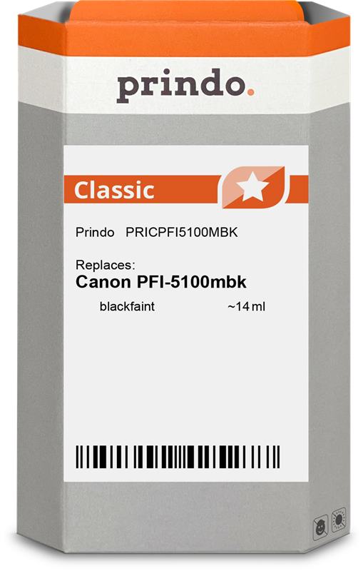 Prindo Classic Schwarz (Matt) Druckerpatrone PRICPFI5100MBK