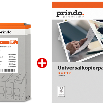 Prindo Classic Schwarz / Schwarz (Foto) / Cyan / Magenta / Gelb / Grau / Weiss Value Pack