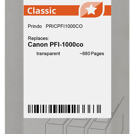 Prindo Classic Transparent Druckerpatrone PRICPFI1000CO