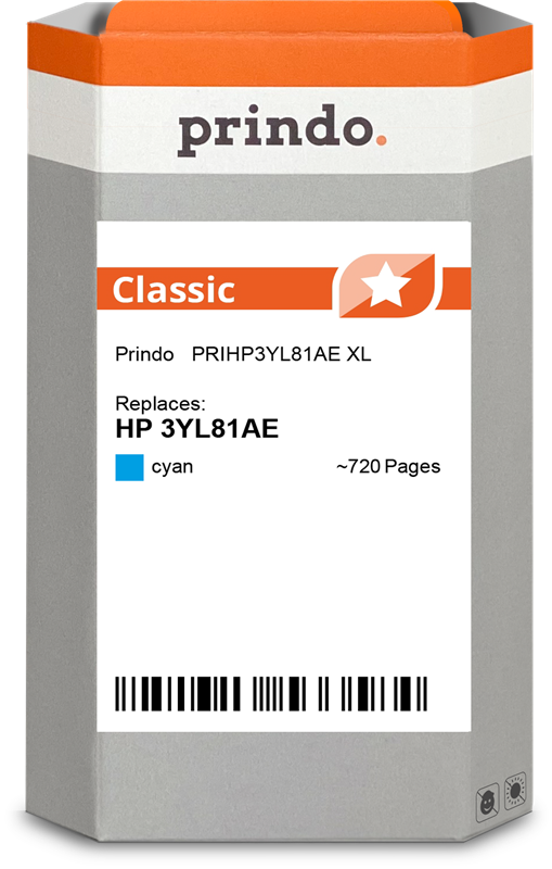 Prindo Classic XL Cyan Druckerpatrone PRIHP3YL81AE