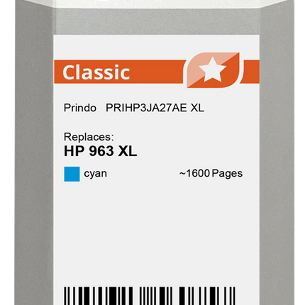 Prindo Classic XL Cyan Druckerpatrone PRIHP3JA27AE