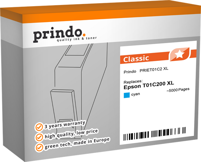 Prindo Classic XL Cyan Druckerpatrone PRIET01C2