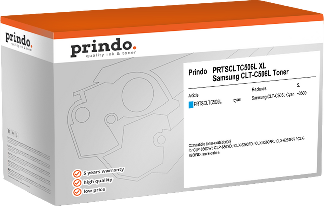 Prindo Classic XL Cyan Toner PRTSCLTC506L
