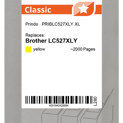 Prindo Classic XL Gelb Druckerpatrone PRIBLC527XLY