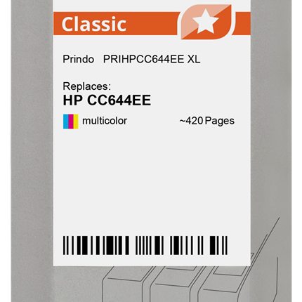 Prindo Classic XL mehrere Farben Druckerpatrone PRIHPCC644EE
