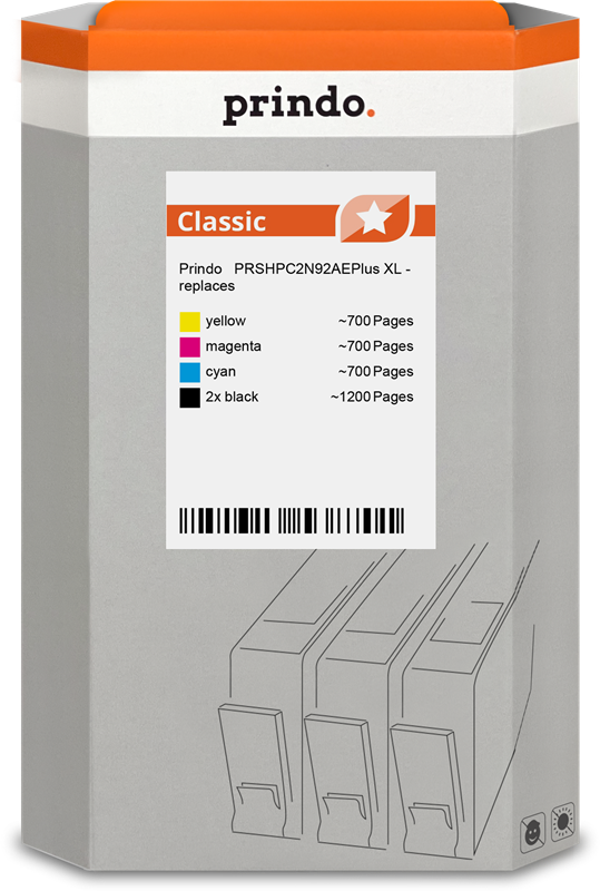 Prindo Classic XL Multipack Schwarz / Cyan / Magenta / Gelb (PRSHPC2N92AEPlus)