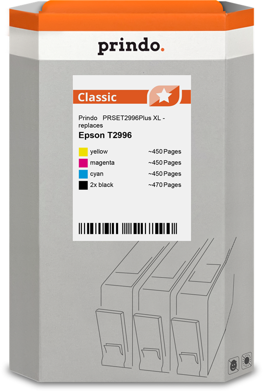 Prindo Classic XL Multipack Schwarz / Cyan / Magenta / Gelb (PRSET2996Plus)