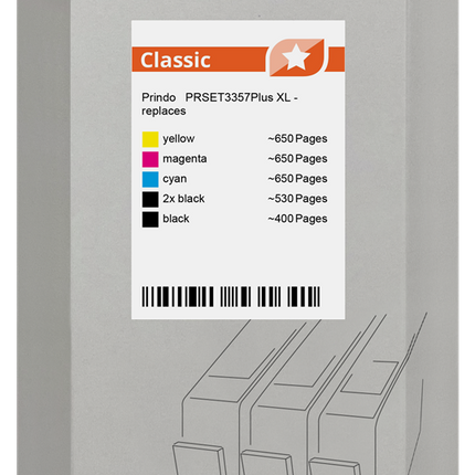 Prindo Classic XL Multipack Schwarz / Cyan / Magenta / Gelb (PRSET3357Plus)