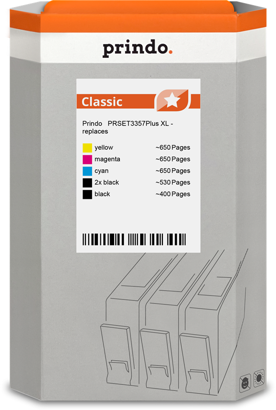 Prindo Classic XL Multipack Schwarz / Cyan / Magenta / Gelb (PRSET3357Plus)