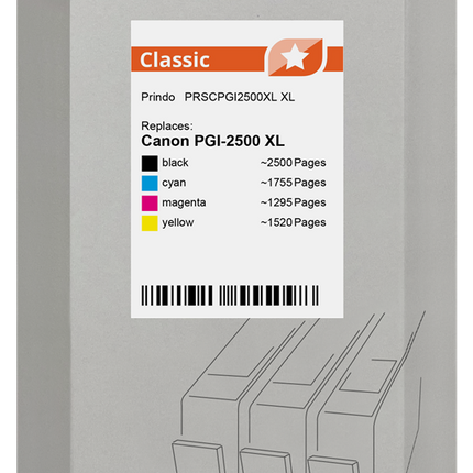 Prindo Classic XL Multipack Schwarz / Cyan / Magenta / Gelb (PRSCPGI2500XL)
