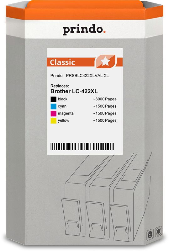 Prindo Classic XL Multipack Schwarz / Cyan / Magenta / Gelb (PRSBLC422XLVAL)