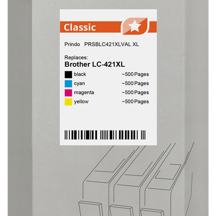 Prindo Classic XL Multipack Schwarz / Cyan / Magenta / Gelb (PRSBLC421XLVAL)