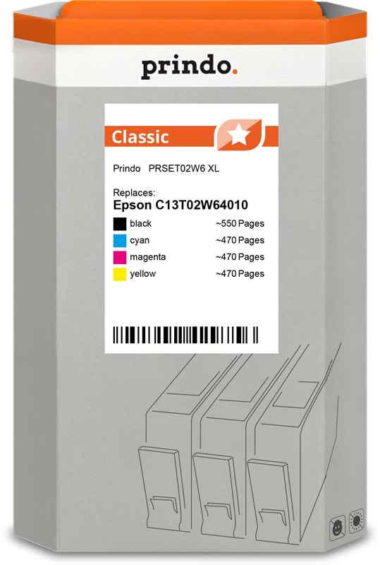 Prindo Classic XL Multipack Schwarz / Cyan / Magenta / Gelb (PRSET02W6)
