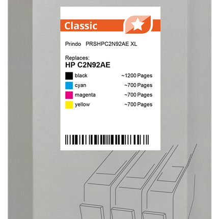 Prindo Classic XL Multipack Schwarz / Cyan / Magenta / Gelb (PRSHPC2N92AE)