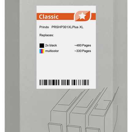 Prindo Classic XL Multipack Schwarz / mehrere Farben (PRSHP301XLPlus)